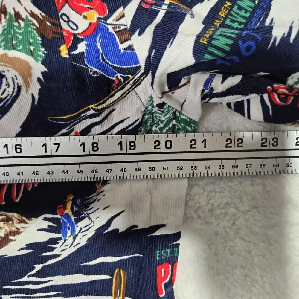 Polo Ralph Lauren Mens Small Corduroy 1967‎ Ski Christmas Shirt Hi Tech Snow S
